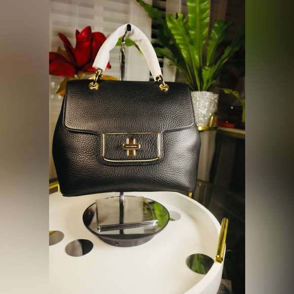 MIchael Kors Emery Satchel Leather Cross Body Bag w/Silk Scarf & Dust Bag NWT - Picture 6 of 12